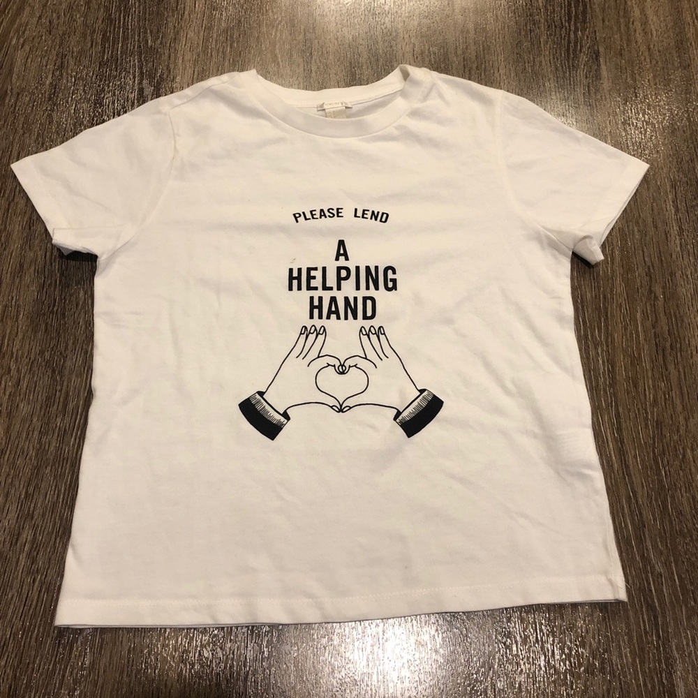 “Please lend a helping hand” T-shirt